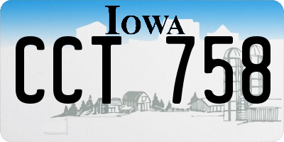 IA license plate CCT758