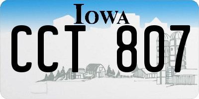 IA license plate CCT807
