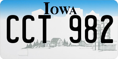 IA license plate CCT982