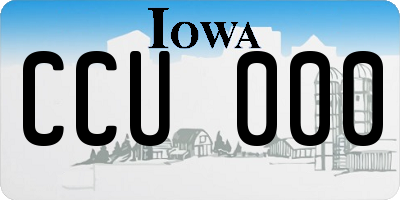 IA license plate CCU000