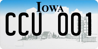 IA license plate CCU001