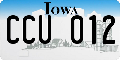 IA license plate CCU012