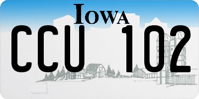 IA license plate CCU102