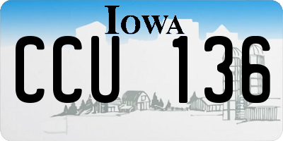 IA license plate CCU136