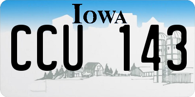 IA license plate CCU143