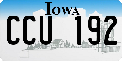 IA license plate CCU192