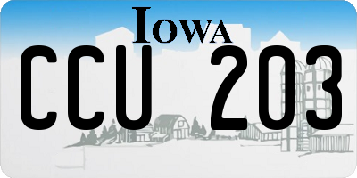 IA license plate CCU203