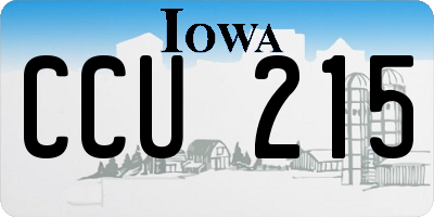 IA license plate CCU215