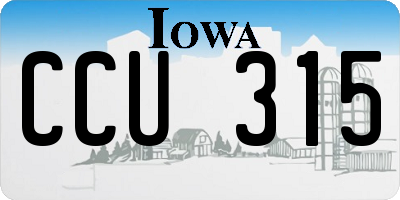 IA license plate CCU315