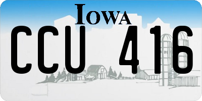 IA license plate CCU416