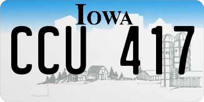 IA license plate CCU417