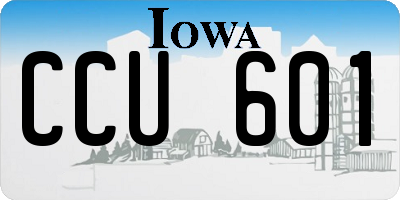 IA license plate CCU601