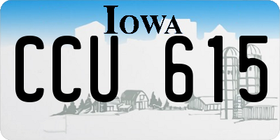 IA license plate CCU615