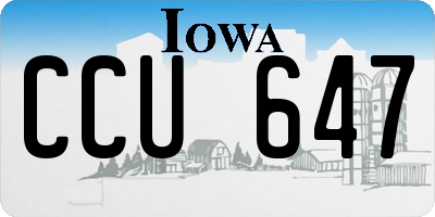 IA license plate CCU647