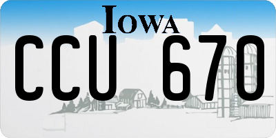IA license plate CCU670