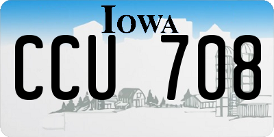 IA license plate CCU708