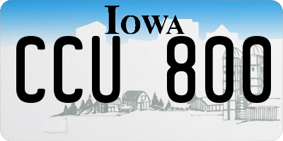 IA license plate CCU800