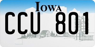 IA license plate CCU801