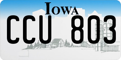 IA license plate CCU803