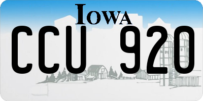 IA license plate CCU920