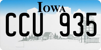 IA license plate CCU935