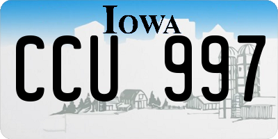 IA license plate CCU997