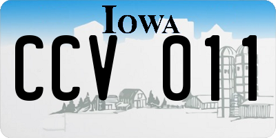 IA license plate CCV011