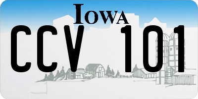 IA license plate CCV101