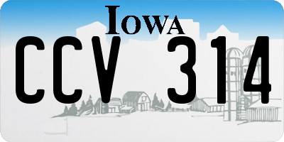 IA license plate CCV314