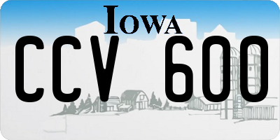 IA license plate CCV600