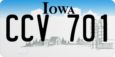 IA license plate CCV701