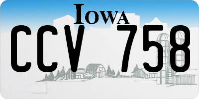 IA license plate CCV758