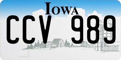 IA license plate CCV989