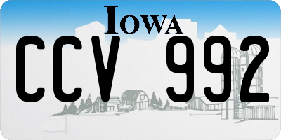 IA license plate CCV992