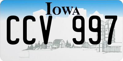 IA license plate CCV997