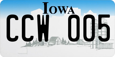 IA license plate CCW005