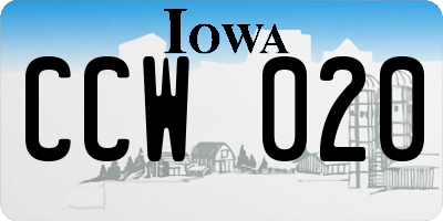 IA license plate CCW020