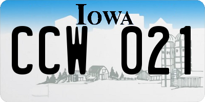 IA license plate CCW021