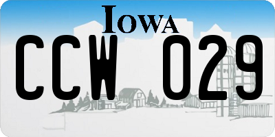IA license plate CCW029