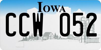 IA license plate CCW052