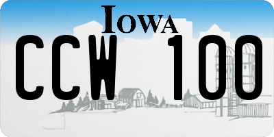 IA license plate CCW100