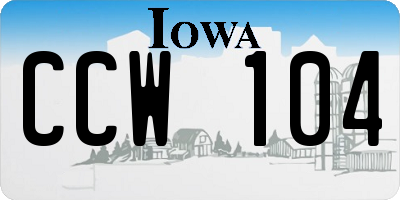 IA license plate CCW104