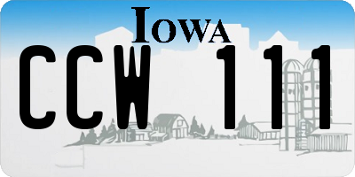 IA license plate CCW111