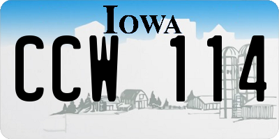 IA license plate CCW114