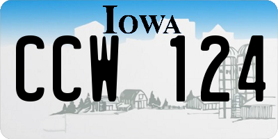 IA license plate CCW124