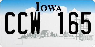 IA license plate CCW165
