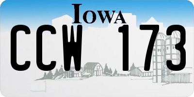 IA license plate CCW173