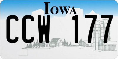 IA license plate CCW177