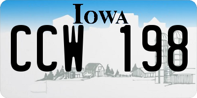 IA license plate CCW198