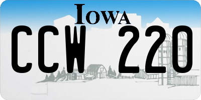 IA license plate CCW220